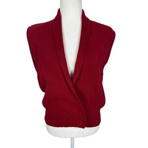 JH Collectibles Vintage Angora Lambswool Sweater Vest Red Retro Chic Red Small